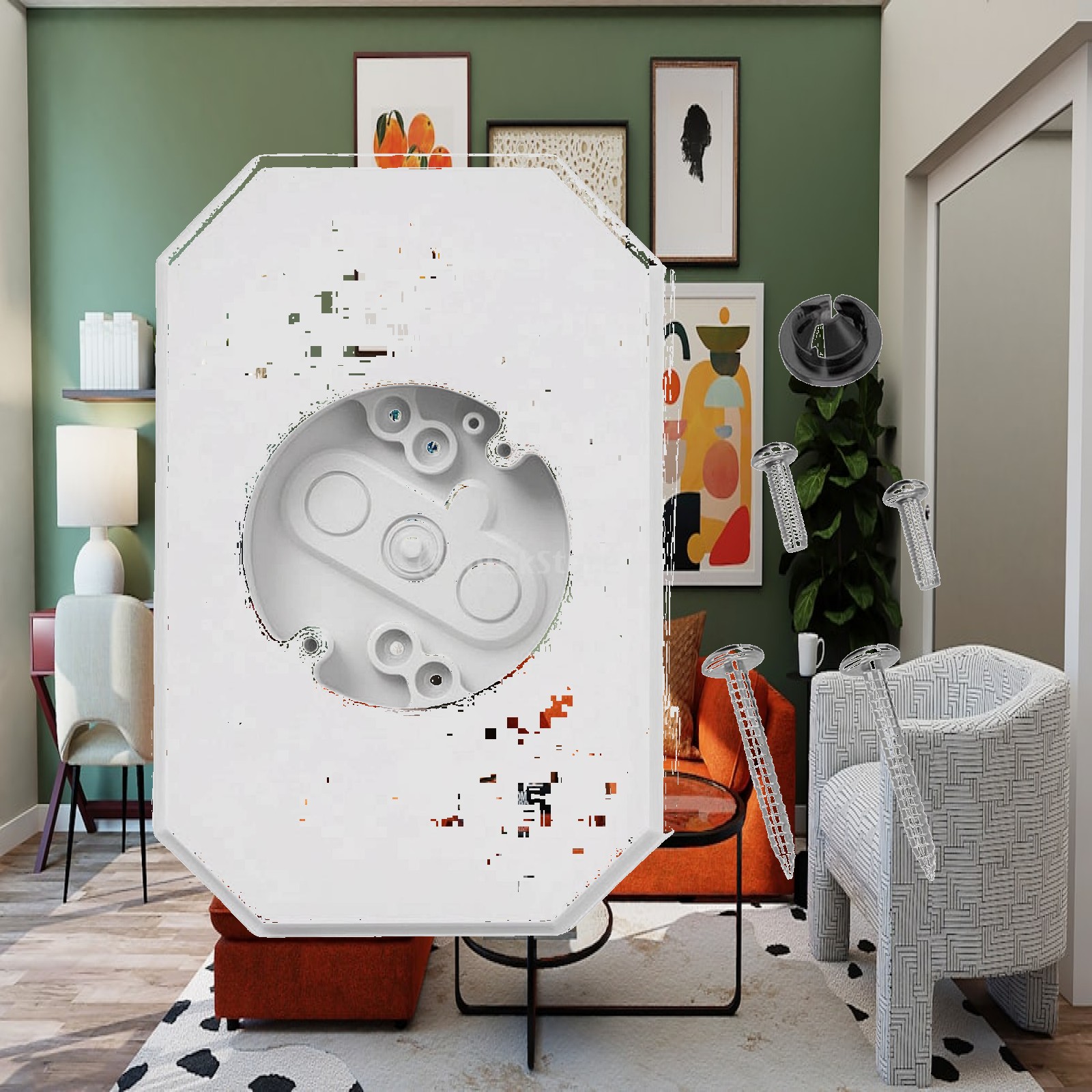 Outdoor Lighting Electrical Box - كتلة تثبيت إضاءة الجدران الخارجية مع