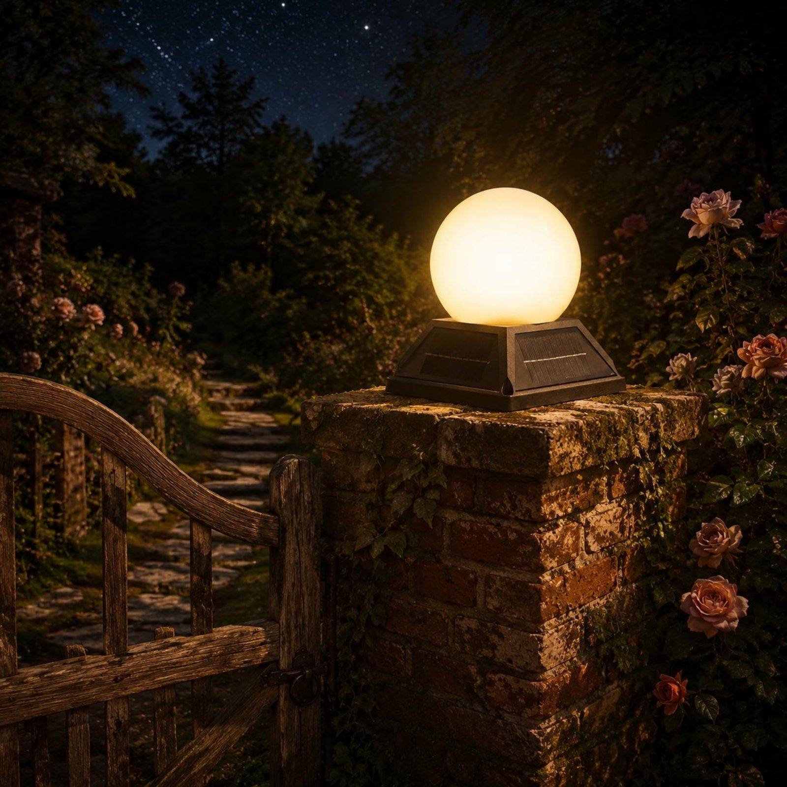 Outdoor Lighting Globes - مصباح شمسي لغطاء العمود مع وحدة