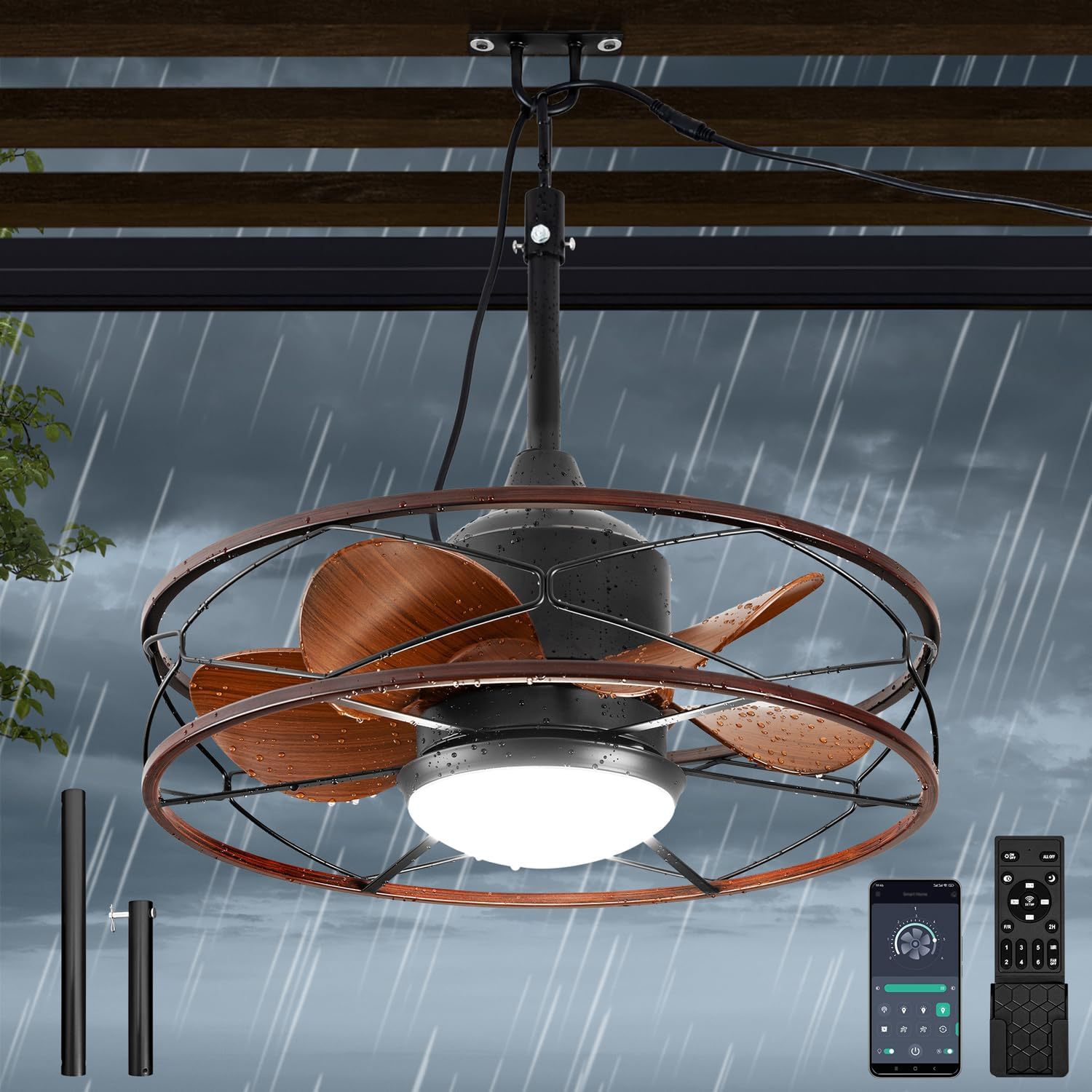 Outdoor Lighting For Gazebo - مروحة سقف خارجية LED مقاس 20
