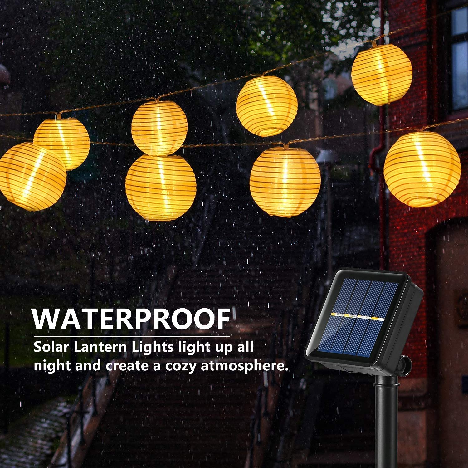 فانوس مضاد للماء سلسلة الشمسية - مراجعة Outdoor Lighting For Gazebo وسعره