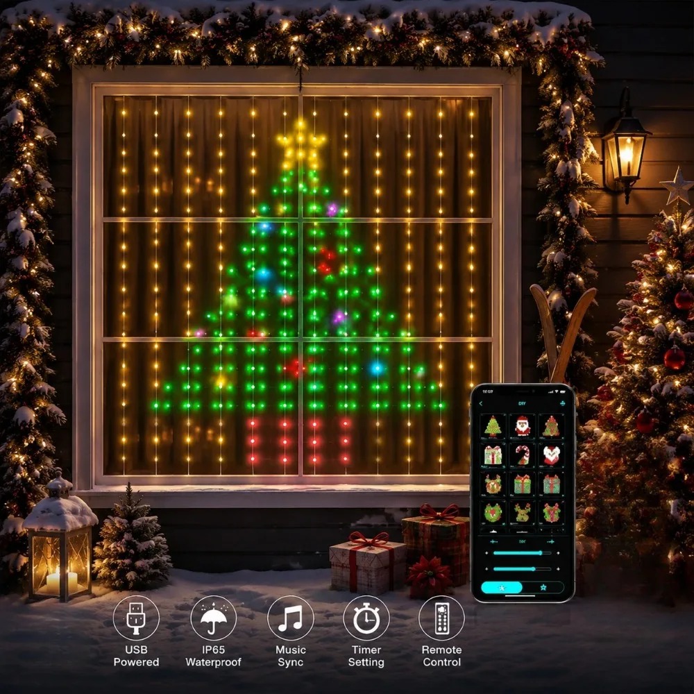 أضواء ستارة LED خارجية بتقنية  - مراجعة Outdoor Lighting Wall وسعره