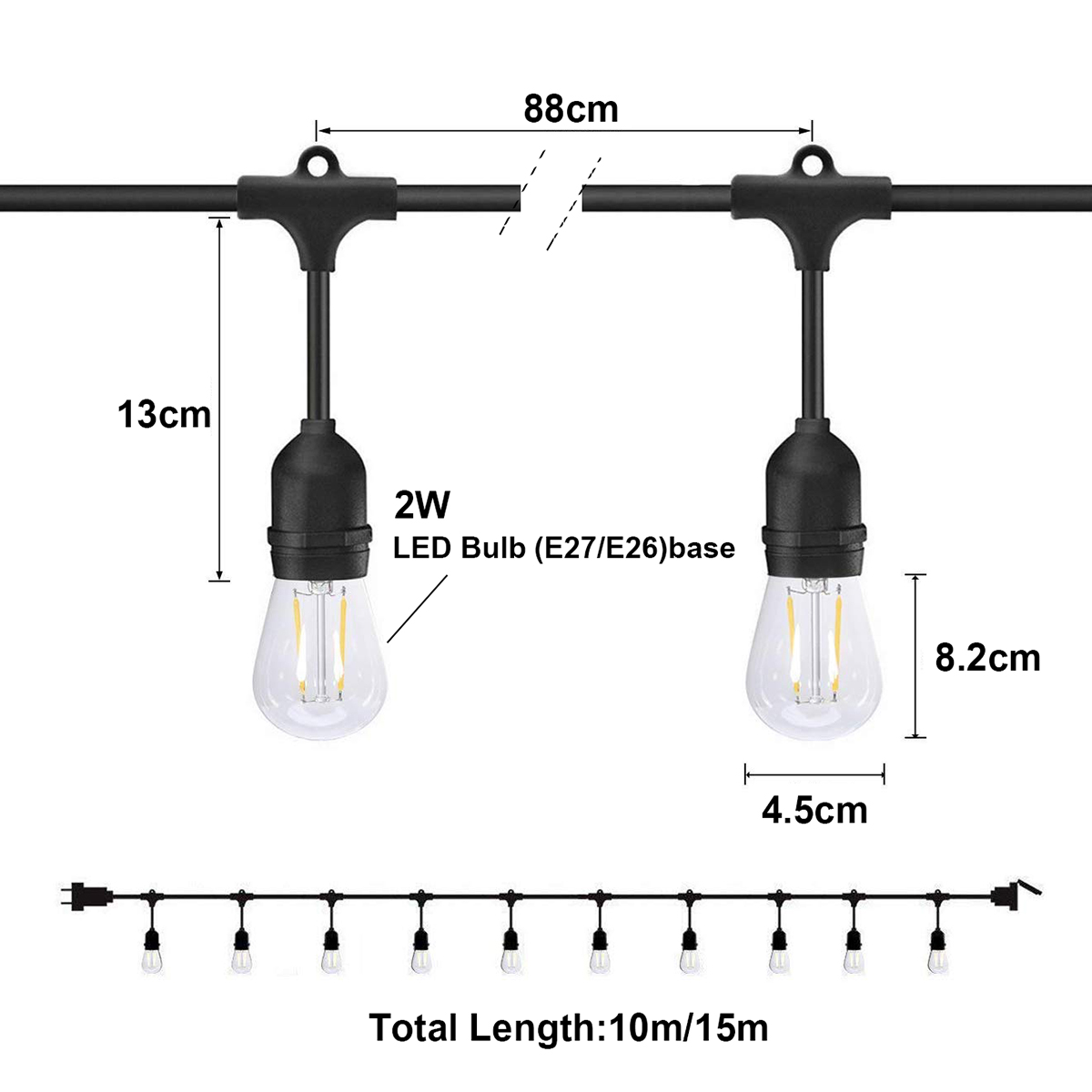 سلسلة أضواء LED للديكور الخارج - مراجعة Outdoor Lighting For Gazebo وسعره