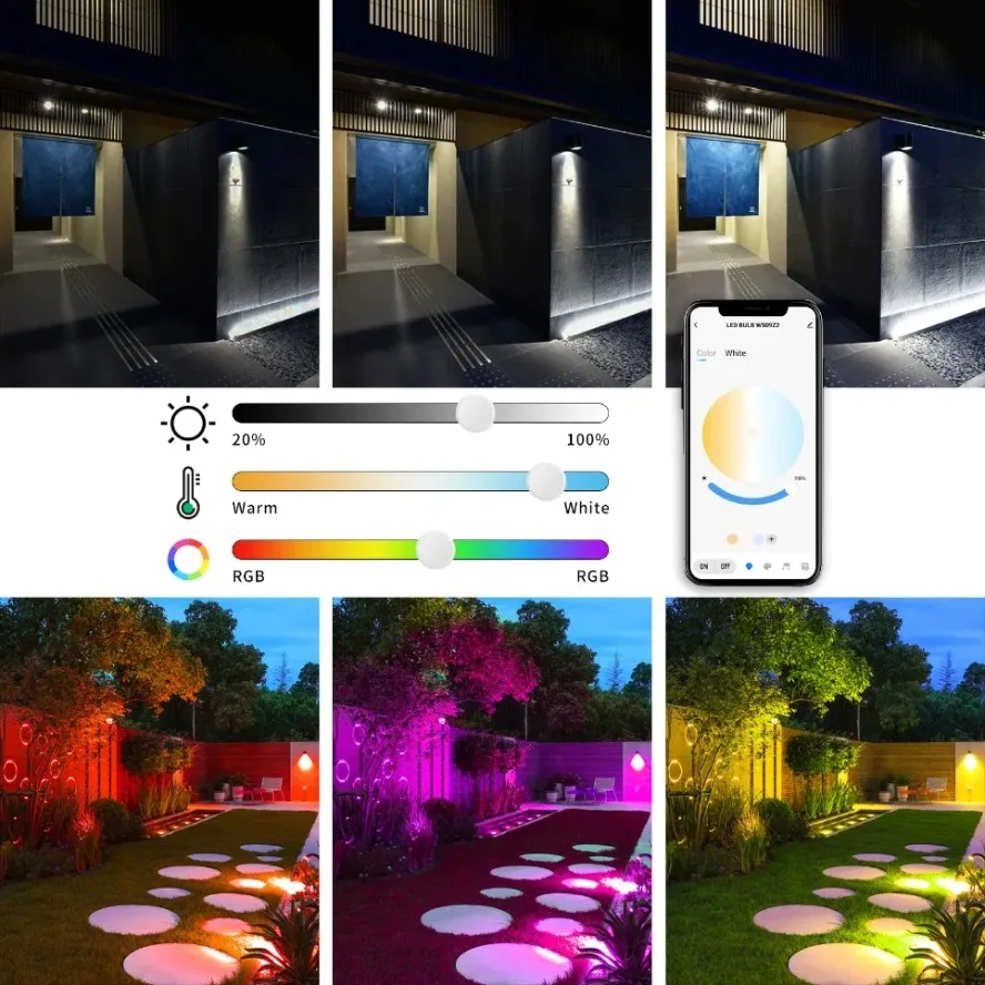 مصباح كاشف RGB مع تحكم صوتي ،  - مراجعة Outdoor Lighting Zigbee وسعره