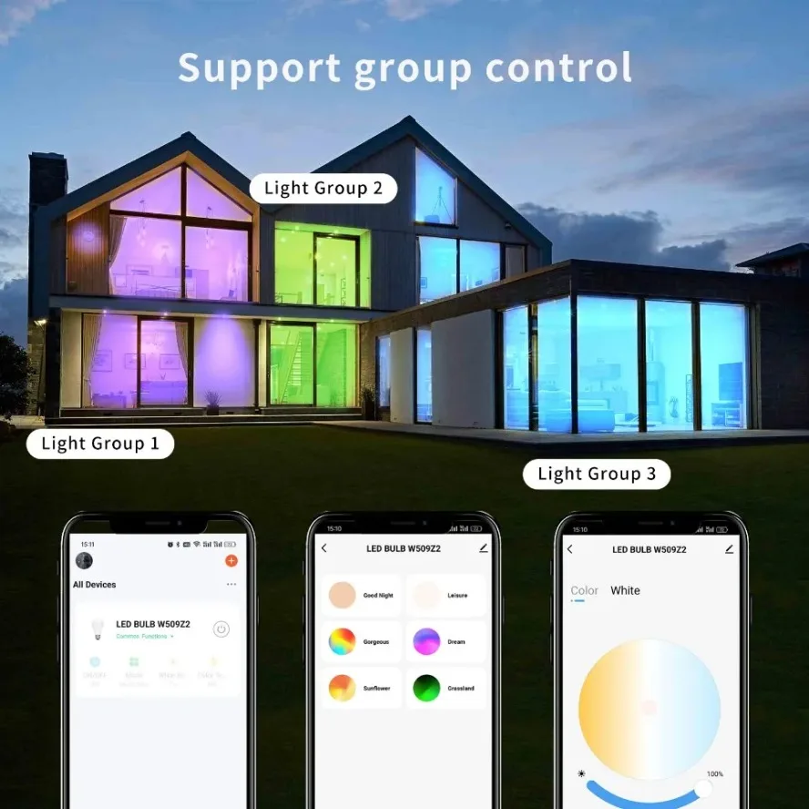 مصباح كاشف RGB مع تحكم صوتي ،  - مراجعة Outdoor Lighting Zigbee وسعره