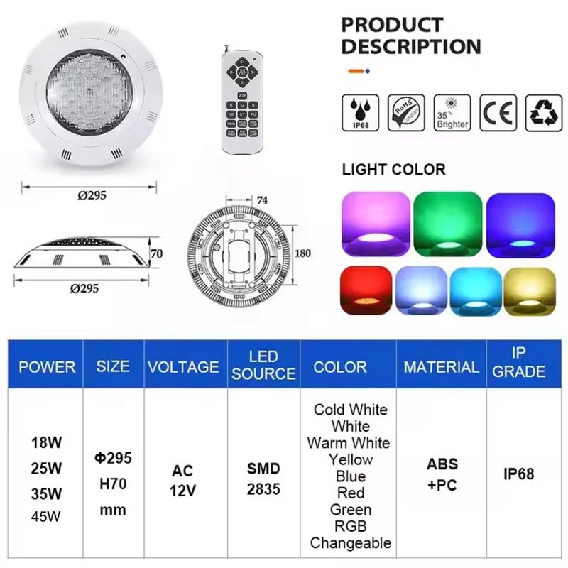 أضواء LED تحت الماء لحمامات ال - مراجعة Pond Light Submersible وسعره