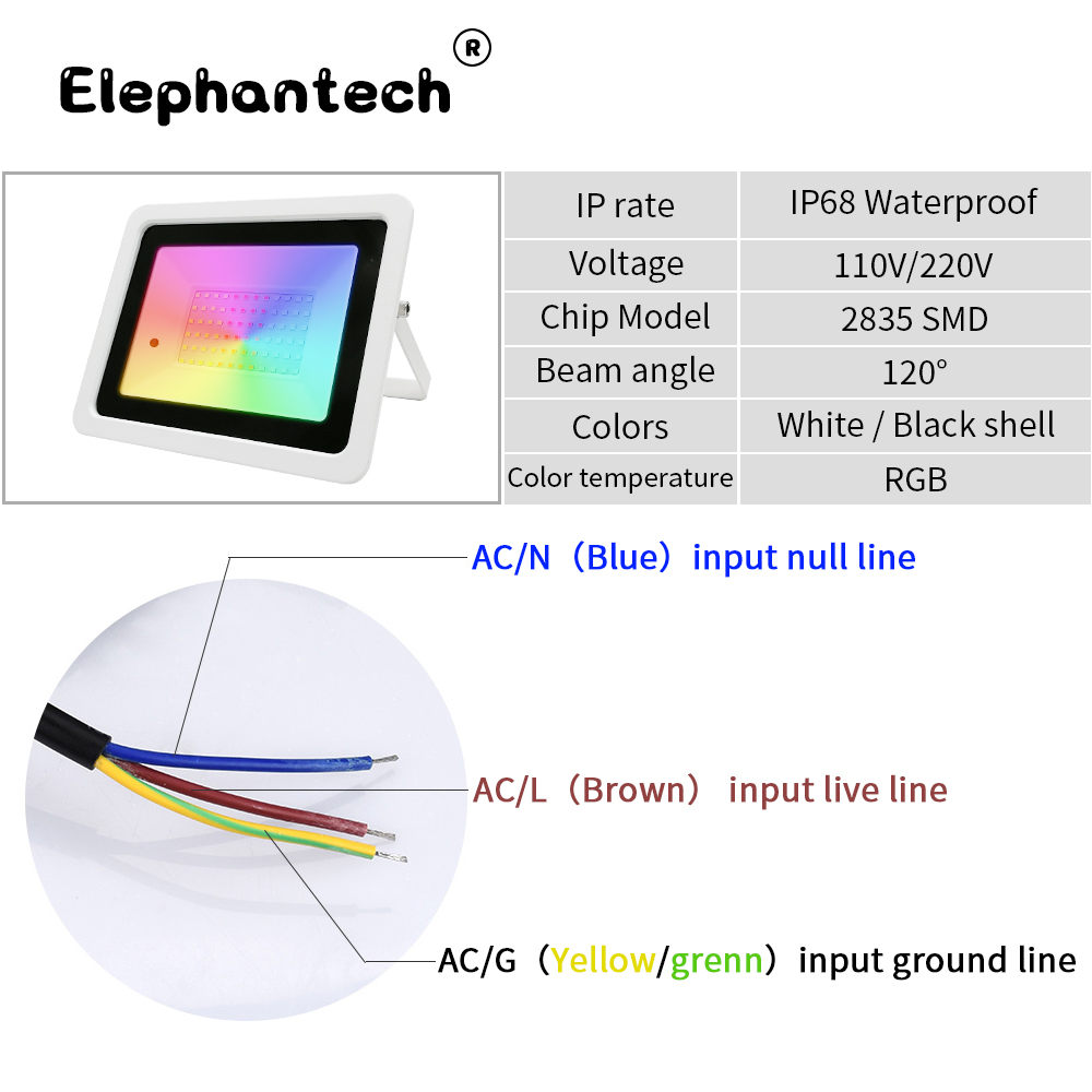 Led RGB كشاف ضوء 20 واط 30 واط - مراجعة Outdoor Lighting Zigbee وسعره