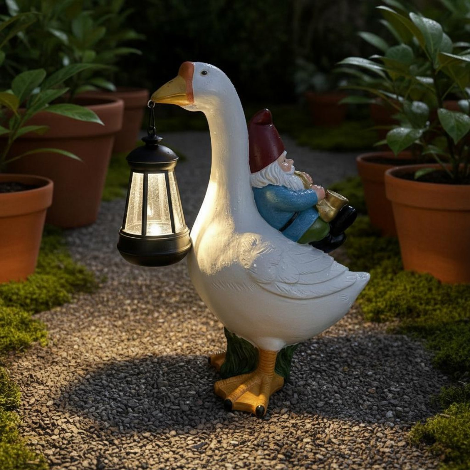 تمثال جنوم يركب الإوزة، مصباح  - مراجعة Outdoor Lighting Traditional وسعره