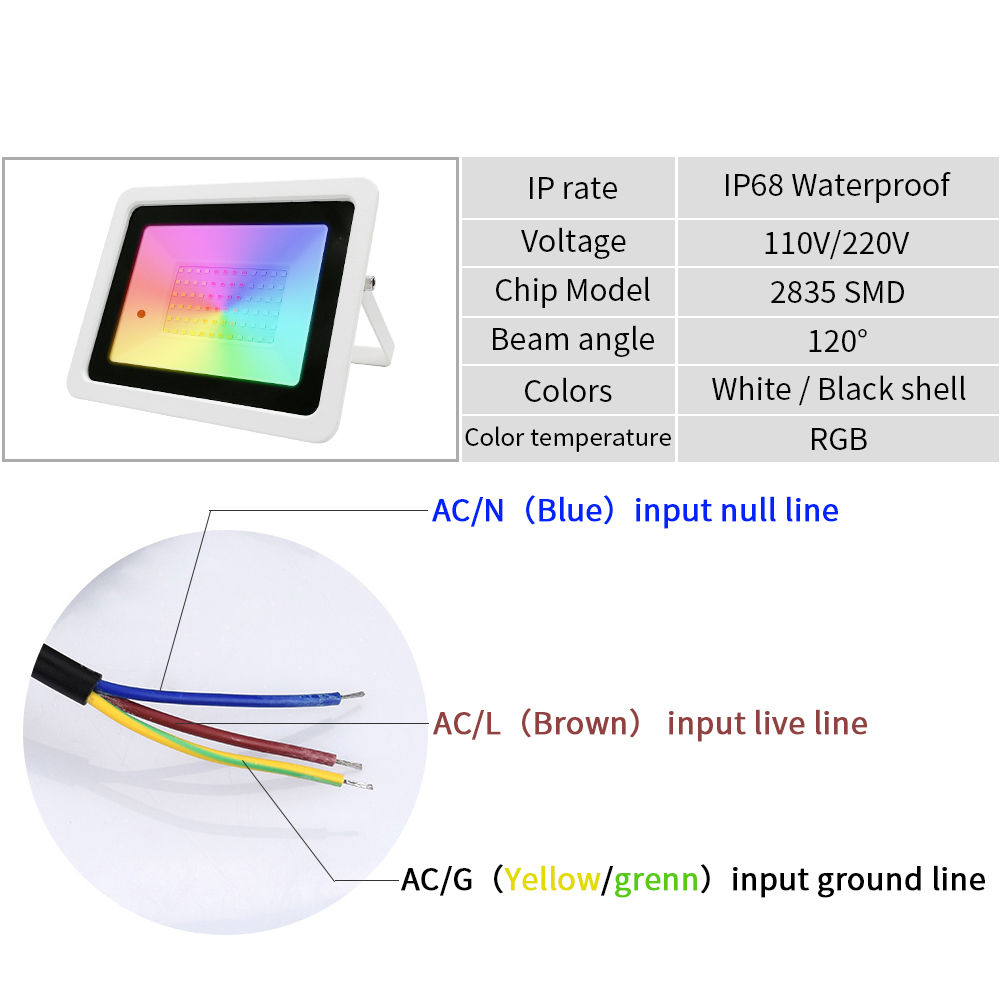 Led RGB كشاف ضوء 20 واط 30 واط - مراجعة Outdoor Lighting Zigbee وسعره